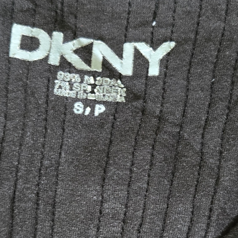 DKNY Charcoal Ribbed Knit Top